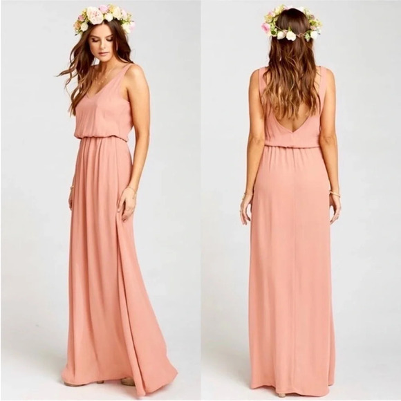 Show Me Your MuMu Kendall Maxi Dress in Rustic Mauve Crisp Bridal Size M - Picture 1 of 8
